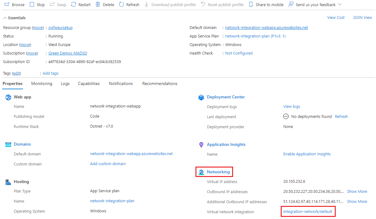 Azure portal app overview